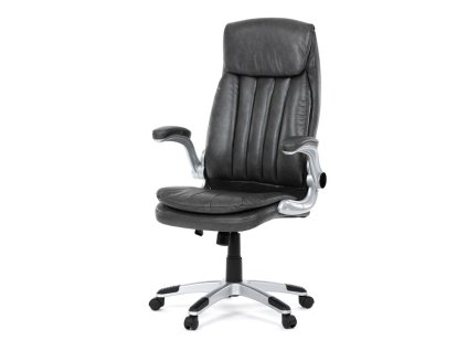 Kancelářské křeslo, houpací mechanismus, šedá ekokůže, KA-F1218 GREY (Barva Šedá)