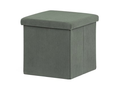 Taburet s úložným prostorem, zelená, manšestrová látka, TAB-471 GRN6 (Barva Zelená)