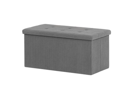 Taburet s úložným prostorem, šedá, manšestrová látka, TAB-472 GREY6 (Barva Šedá)
