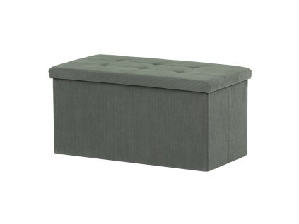 Taburet s úložným prostorem, zelená, manšestrová látka, TAB-472 GRN6 (Barva Zelená)