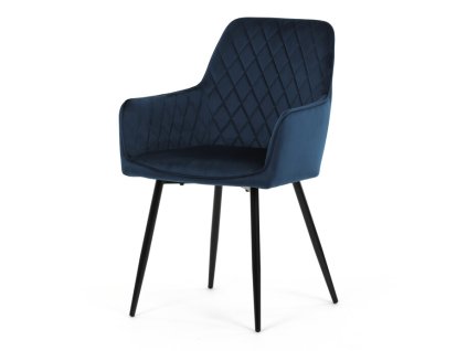 Jídelní židle, modrá, sametová látka, DCH-215 BLUE4 (Barva Modrá)