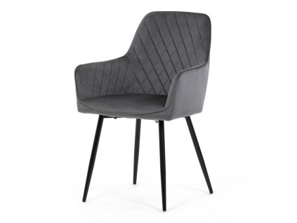 Jídelní židle, šedá, sametová látka, DCH-215 GREY4 (Barva Šedá)