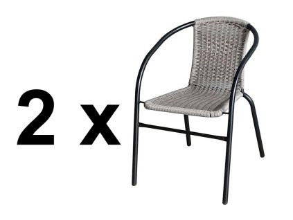 Balkonová židle BASILEJ II černá/šedá