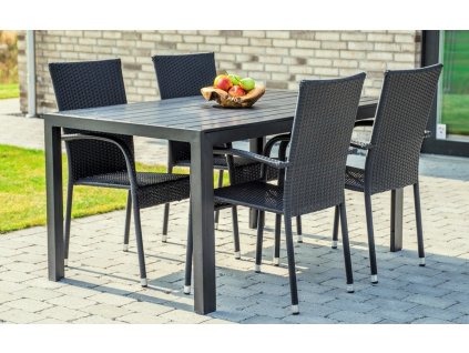 Zahradní sestava NORIMBERK + ESSEN (1x stůl + 4x křeslo) antracit