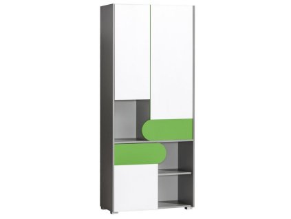 FUTURO F2 šatní skříň s regálem grafit/bílá/výběr barev