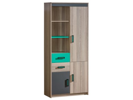 Kombinovaná skříň ULTTIMO U3 jasan/zelená