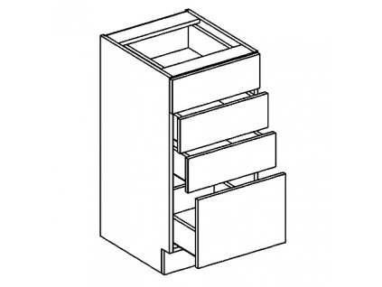D40S4 dolní skříňka se zásuvkami PREMIUM hruška
