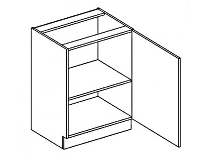 D60P dolní skříňka jednodvéřová NORA hruška