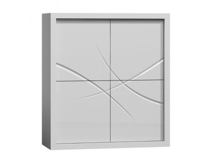 Komoda 4d PARIS P10 bílý lesk/bílá