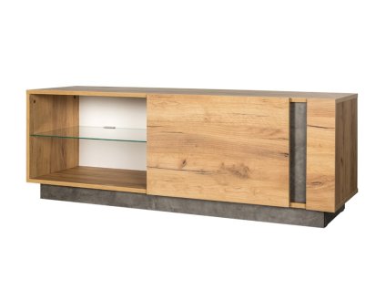 Televizní stolek 1D ARCHI dub kraft zlatý/tmavý kámen