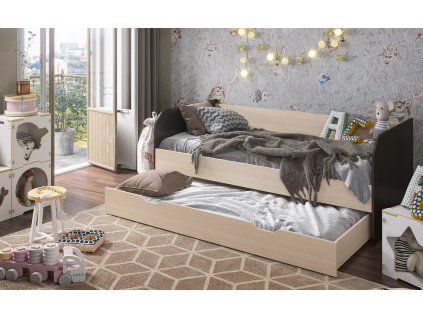 Postel 90x190 se zásuvkou BALI wenge/dub belfort