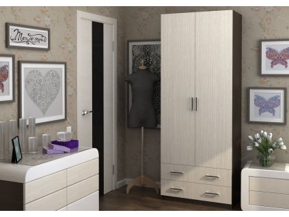 Šatní skříň DUET 2D dub wenge/belfort