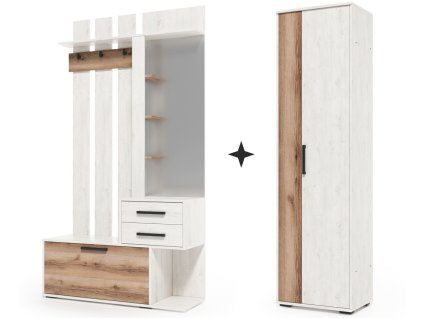 Předsíňová sestava pravá SCANDI 2 borovice santorini/dub delano