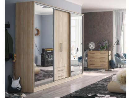 Skříň s posuv. dveřmi 270 cm EDITA dub sonoma
