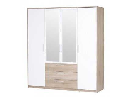 Šatní skříň MILO dub sonoma/bílá