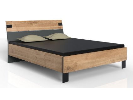 Postel 180x200 LOMAZA 293 dubové prkna/šedá grafit