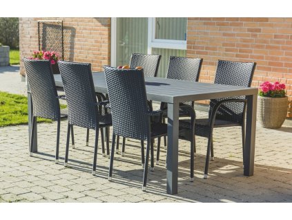 Zahradní sestava BADEN + ESSEN (1x stůl + 6x křeslo) antracit