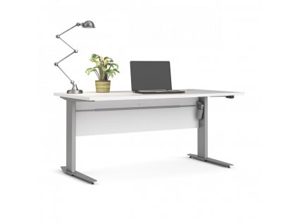 Výškově nastavitelný psací stůl Office 80400/318 bílá/silver grey