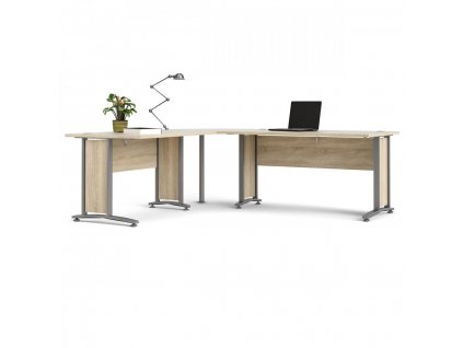 Rohový psací stůl Office 80400/72 dub sonoma/silver grey