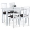 Jídelní set s 4 židlemi, 120x75x75cm, masiv AUT-4000 WT (Barva Bílá)