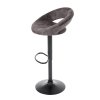Židle barová, hnědá sametová látka, černá podnož