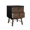 Noční stolek Rain 2s černý MAT/ořech