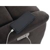 Polohovací křeslo, elektrické zabudované ovládání, hnědá, látka, TV-925 BR2 (Barva Hnědá)