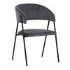 Jídelní židle, šedá, sametová látka, DCL-X7130 GREY2 (Barva Šedá)
