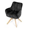 Jídelní židle, černá, sametová látka, HC-D7188 BK4 (Barva Černá)