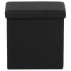 Taburet s úložným prostorem, černá, látka, TAB-461 BK2 (Barva Černá)