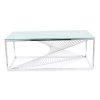 Konferenční stolek FLAME A stříbrná/sklo