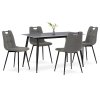 Jídelní set s 4 židlemi, 130x70x76cm, keramika, mramor, ASE-1001 GREY2 (Barva Šedá)