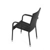 Zahradní židle, kov, polyratan, černá, AZC-S2113 BK (Barva Černá)