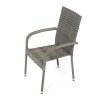 Zahradní židle, kov, polyratan, šedá, AZC-S2114 GREY (Barva Šedá)
