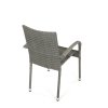 Zahradní židle, kov, polyratan, šedá, AZC-S2114 GREY (Barva Šedá)