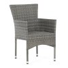 Zahradní židle, kov, polyratan, šedá, AZC-S2118 GREY (Barva Šedá)