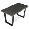 Jídelní stůl 140x80cm, mdf, šedý dub, HT-F4214 GREY (Barva Šedá)