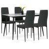 Jídelní set s 4 židlemi, 130x70x76cm, keramika, mramor, ASE-1004 BK2 (Barva Šedá)