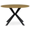 Kulatý jídelní stůl 120x120cm, mdf, divoký dub, HT-F4120 OAK (Barva Hnědá)