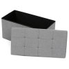 Taburet s úložným prostorem, šedá, jemně hrubá látka, TAB-462 GREY2 (Barva Šedá)