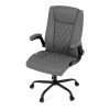 Kancelářské křeslo, houpací mechanismus, šedá ekokůže, KA-Y344 GREY (Barva Šedá)