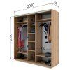 Šatní skříň SUNNY 200 × 220 cm dub sonoma/olše