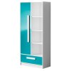 Kombinovaná skříň GULLIWER 3 bílá/tyrkys lesk