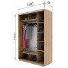 Šatní skříň WOODY 140 × 220 cm dub satin
