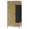 Šatní skříň LUCAS 70 dub artisan/černý mat