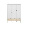 Šatní skříň Retro 468 bílá/dub sonoma