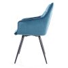 Jídelní čalouněná židle TES VELVET tyrkysová/černá
