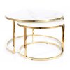 Konferenční stolky 2 ks MUSE zlatý kov/ bílý mramor