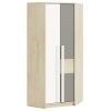 Rohová šatní skříň REPENS buk fjord/bílá/šedá