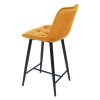 Barová čalouněná židle SIK VELVET žlutá curry/černá